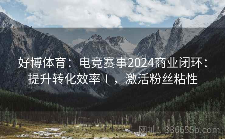 好博体育：电竞赛事2024商业闭环：提升转化效率Ⅰ，激活粉丝粘性