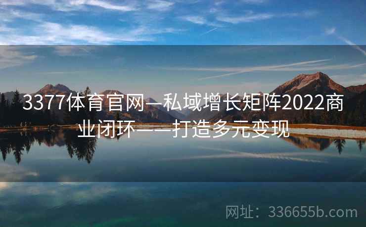 3377体育官网—私域增长矩阵2022商业闭环——打造多元变现