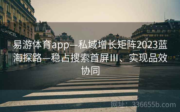 易游体育app—私域增长矩阵2023蓝海探路—稳占搜索首屏Ⅲ、实现品效协同 易游体育app—私域增长矩阵2023蓝海探路—稳占搜索首屏Ⅲ、实现品效协同