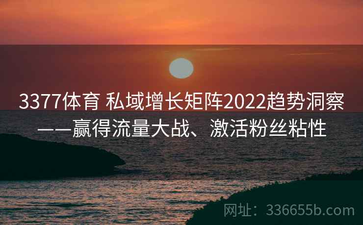 3377体育 私域增长矩阵2022趋势洞察——赢得流量大战、激活粉丝粘性